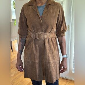 Banana Republic Suede Brown Trench Coat